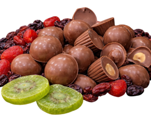 Milk Chocolate Fillings with Black Currant Centre